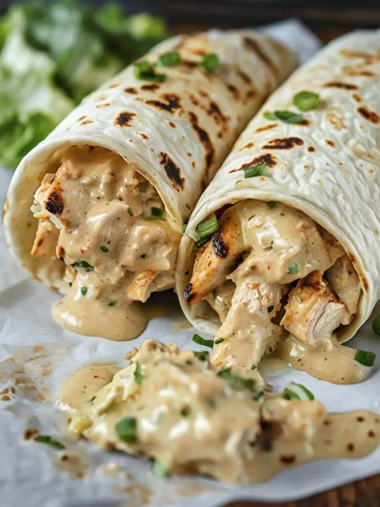 Cheesy Garlic Chicken Wraps