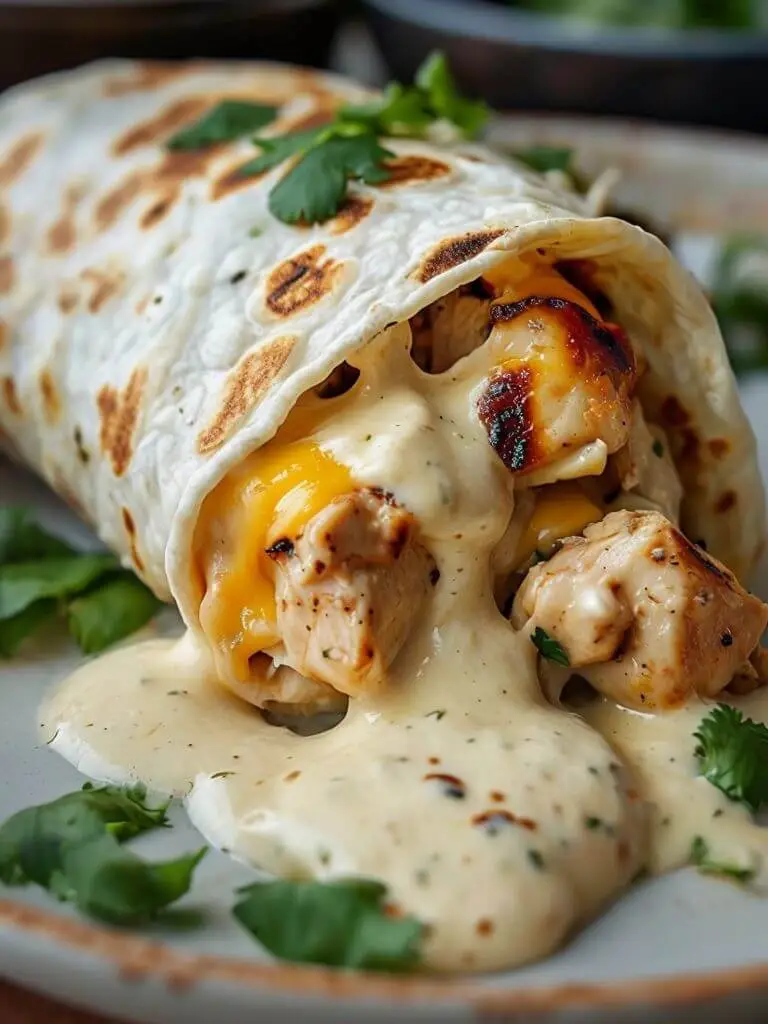 Cheesy Garlic Chicken Wraps